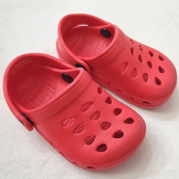 Capelli Red Clog with Strap Baby Toddler Girls Size 4-5 Shoes - Picture 4 of 9
